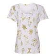 thumbnail image 3 of Tops a la moda para mujer, camisetas holgadas informales con estampado divertido, blusa con cuello en V estampado Fridja  bn5399, 3 of 5