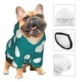 Salouo Teal And White Polka Dot Pattern Small Dog Hoodie Sweatshirts