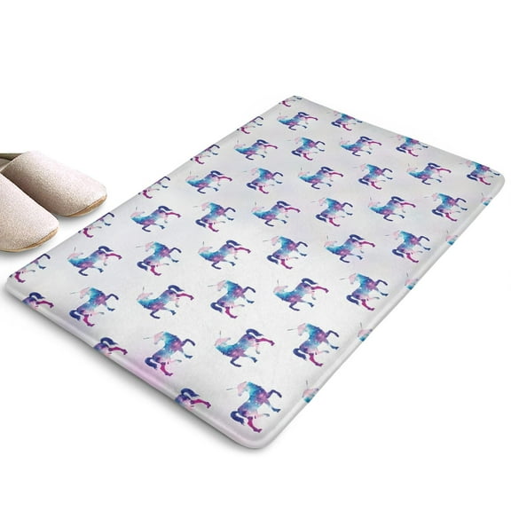 Galaxy Unicorn Pattern Flannel Non Slip Door Rugs,Washable Door Mats Indoor,Decorative Door Mats,Dirt-Resistant and Absorbent Doormat for Entrance,Bedroom,Kitchen,Bathroom,23.5x16in(60x40cm)