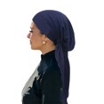 thumbnail image 3 of Lumtrix Pre-Tied Headwrap for Women Slip On Turban Cancer Head Scarf Sleep Hair Cover Bandana Cap Navy One Size, 3 of 4