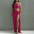 thumbnail image 2 of CHUMUD Skirt Sets for Women 2 Piece Outfits Summer Y2k Strapless One Shoulder Crop Top High Slit Skirt Bodycon Maxi Long Skirt Suit Night Out Set, 2 of 9
