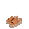 thumbnail image 2 of Cape Robbin Banka Nude Slip On Round Open Toe Chunky Wedge Heel Fashion Sandals (Nude, 8), 2 of 3