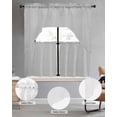 thumbnail image 2 of Grey Swag Kitchen Curtains Sets for Windows 24 Inch Length, Vintage Leather Patterned Texture Solid Modern Short Window Curtain Panels Swags Valances and Tiers 3 Piece Set for Cafe/Dining Room, 2 of 5