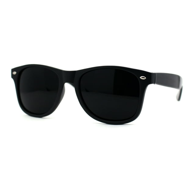 Classic Iconic Hipster Horn Rim Sunglasses Matte Black Shiny Arm