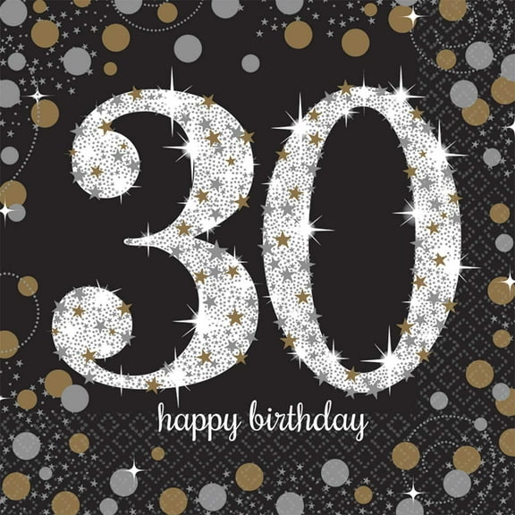 Sparkling Celebration 30th Birthday Lunch Napkins (16)