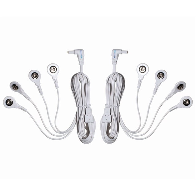Cables conductores TENS con descuento, duplicador de puertos, 4 conectores a presión, paquete de 2