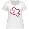 thumbnail image 3 of Inktastic Three Red Hearts Women's Plus Size T-Shirt, 3 of 5