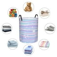 thumbnail image 6 of Balery Striped Gradient Round Laundry Basket with Handles Waterproof Freestanding Laundry Hamper for Clothes Toys in the Dorm and Family-Small, 6 of 8