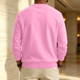 thumbnail image 5 of Domuza Mens Warm Fleece Crewneck, Long Sleeve Pullover Sweatshirt, Relaxed Fit Top for Everyday Wear - Pink XL, 5 of 6