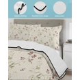 thumbnail image 4 of Flower Leaves, Twin Size Down Alternative Comforter, Lightweight Comforter Quilt Bedding Set with Pillow Shams Farmhouse Country Flower Bud Watercolor All Seasons Bed Comforter Duvet Insert 68"x86", 4 of 7