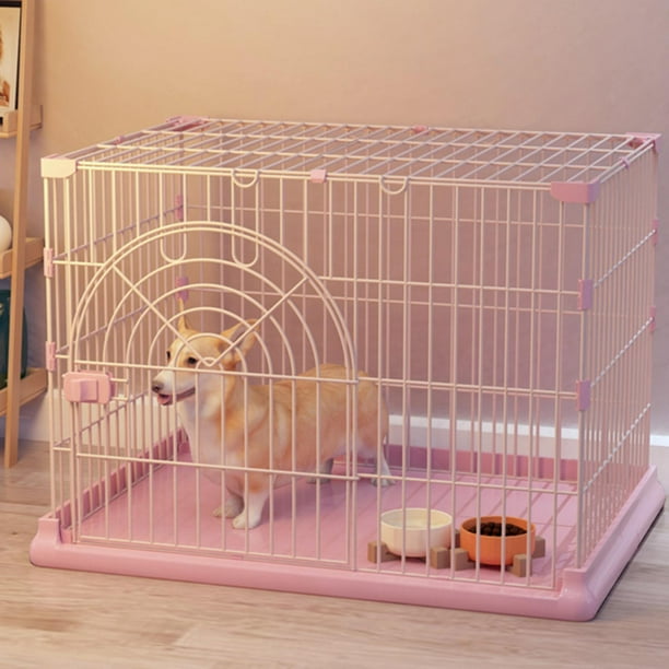Metal Dog Crate with Tray Pet Carrier Door Removable Heavy Duty