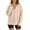 2-Beige, variant on Womens Half Button Down Sweatshirts Solid Oversize Loose Long Sleeve Drop Shoulder Hoodie Tops Sport Casual Pullover Shirts