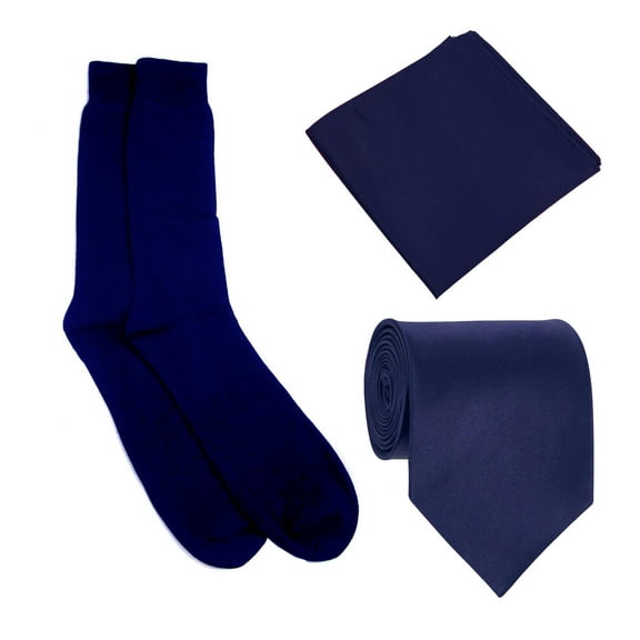 Navy Mens Tie Sock and Hanky Set