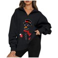 thumbnail image 2 of Oversized Sweatshirt for Women Womens Tops Dressy Casual Womens Winter Tops Ladies Long Sleeve Tops Fall Clothes for Women with Pocket Turndown Collar Sweatshirt Women Long Sleeve Quarter Zip, 2 of 5