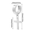 thumbnail image 3 of CILENON Hoops Titanium Steel Men'S Cross Earrings Stainless Steel Hip Hop Trend Earrings Stud Earrings (Silver,One Size), 3 of 3