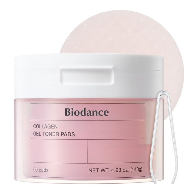 BIODANCE Almohadillas tónicas de gel con colágeno Biodance, Perfeccionan los poros y mejoran la elasticidad, almohadillas tónicas coreanas para pieles sensibles, 4,93