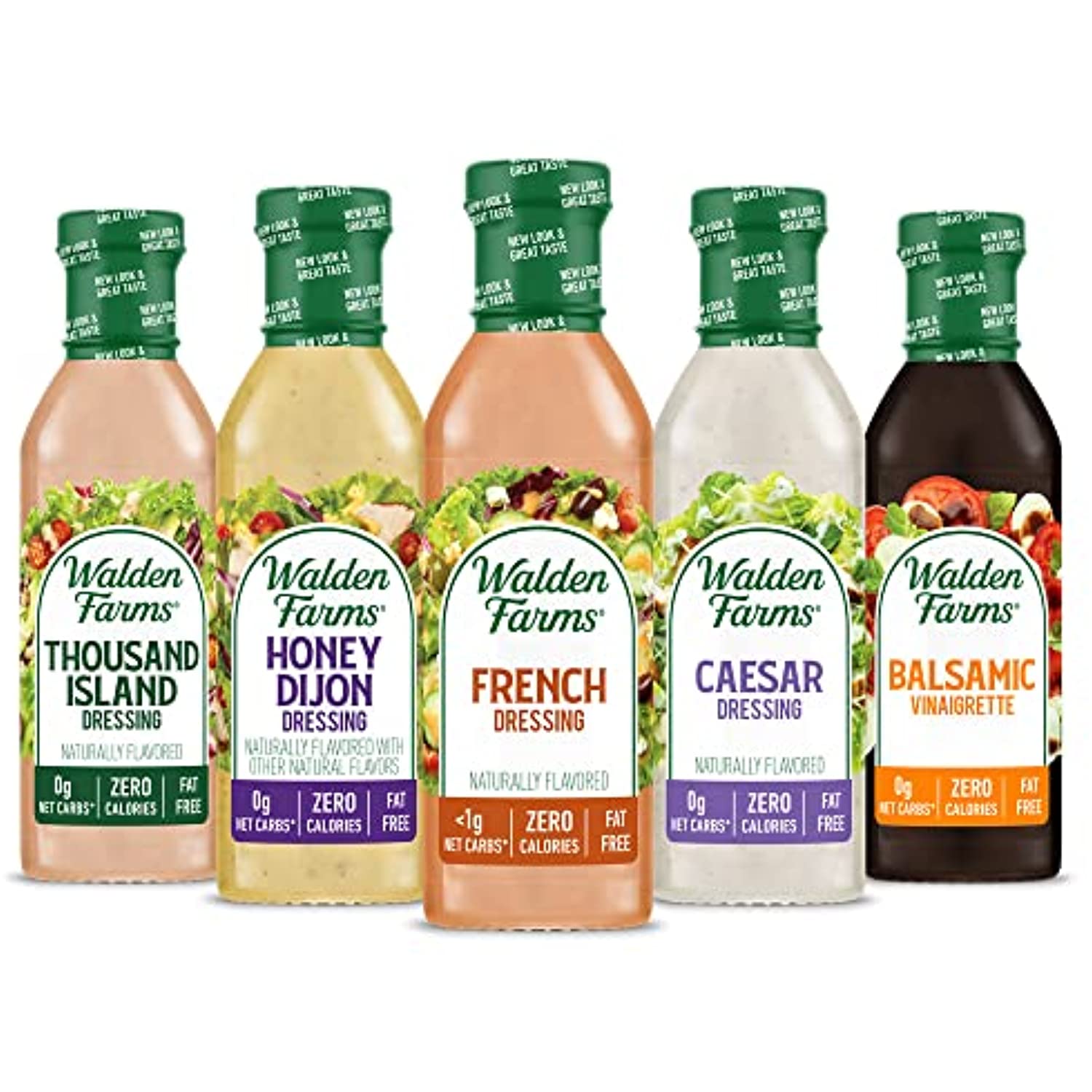 Walden Farms Salad Dressing Thousand IslandHoney Dijon French Caesar Balsamic Vinaigrette