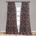 thumbnail image 4 of Ambesonne Spring Curtains, Various Flowers Bees Leaves, Pair of 28"x63", Earth Yellow and Olive Green, 4 of 4