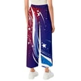 thumbnail image 3 of WTOBBY Women's Patriotic Print Wide Leg Summer Pants - Elastic Waist Casual Trousers with Deep Pockets & Quick-Dry Fabric for 4th of July Outfits,Blue L, 3 of 4