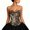 Coffee, variant on Vintage Corset for Women Floral Print Strapless Bustier Lace Up Boned Overbust Bodyshaper Renaissance Party Top
