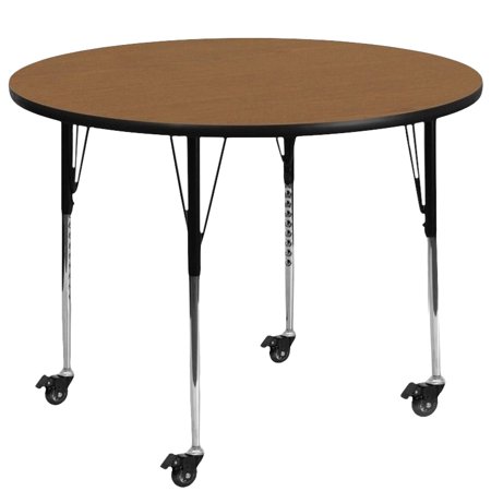 Bowery Hill 31  x 48  Round Mobile Activity Table in Oak