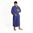 thumbnail image 6 of Men's Turkish Cotton Terry Ultra-Soft and Absorbent Long Bathrobe, Navy Blue, 6 of 6