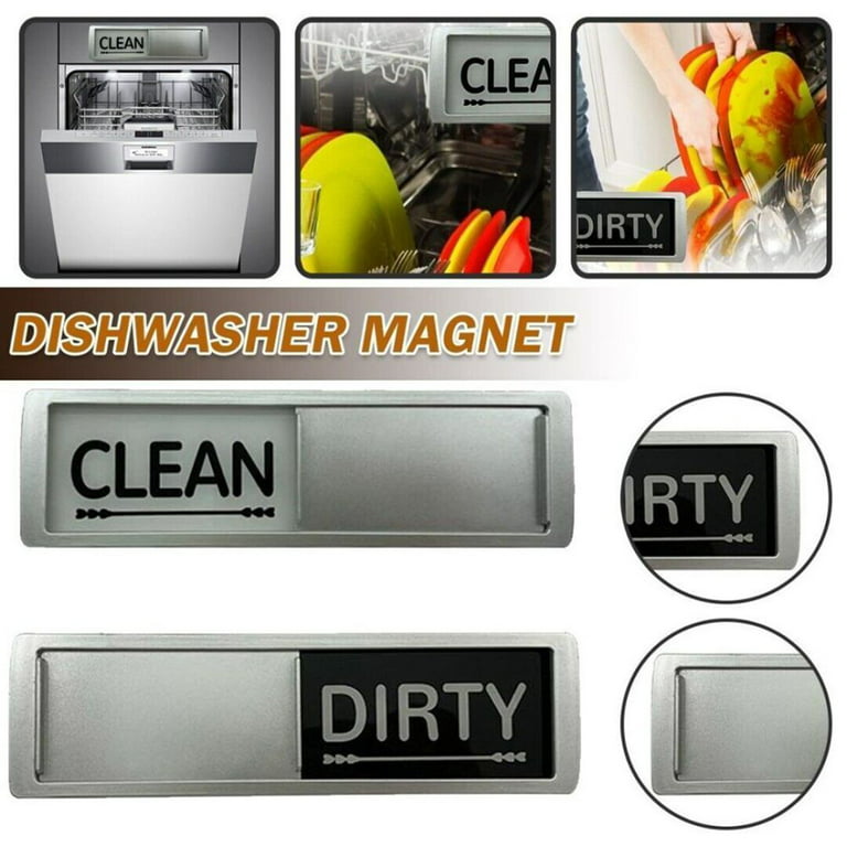 Clean Dirty Dishwasher Magnet Indicator Sign Non-Scratch Simple Sliding  Kitchen