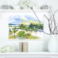 thumbnail image 1 of Autumn Forest and Lake Watercolor - Landscape Canvas Art Print, 1 of 3