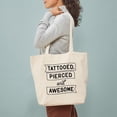 thumbnail image 3 of CafePress - Tattooed Pierced And Awesome Tote Bag - Unisex Canvas Tote Bag, Beige, 1-Piece, 3 of 7