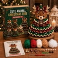 thumbnail image 4 of Crochet Christmas Tree Kit DIY Holiday Craft Set, with Knitted Cotton Yarn for Tabletop Shelf Mantel Festive Home Decor Gift, Christmas Gifts for Family and Friends(Elk), 4 of 8
