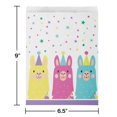 thumbnail image 2 of Party Central Club Pack of 120 White and Pink Llama Printed Large Treat Bags 8.75", 2 of 2