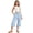 Sky Blue&&100, variant on CONROSES Girls Linen Capri Pants Wide Leg Pants for Girls Trendy Solid Elastic Waist Summer Beach Jogger Pants With Pockets