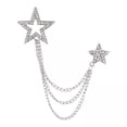 thumbnail image 1 of 5x Broche De Estrella Broche De Boda Alfiler Cadenas Colgantes Joyería Broche De Traje Con Cadena, 1 of 8