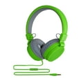 thumbnail image 1 of Auriculares supraaurales con cable y micrófono para escuchar música, ligeros. Verde, 1 of 8