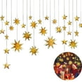thumbnail image 5 of Xinwanna Golden Christmas Garland Star Streamer 3D Stars Metallic Paper Hanging Bunting Banner Festive Holiday Decoration (1 Set), 5 of 10
