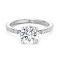 thumbnail image 3 of Cyprus - Moissanite Round Cut Lab Diamond Engagement Ring with Sidestones, 3 of 4