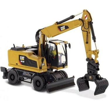 1:50 Caterpillar M318F Wheeled Excavator High Line Series by Diecast Masters 85508 (Comes with Interchangeable Work Tools, Grapple and Ditch Bucket)