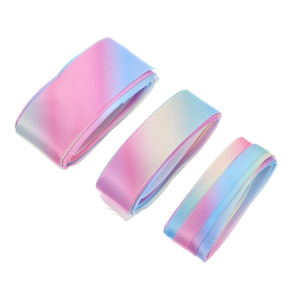 Rainbow Printed Ribbon for DIY Gifts & Crafts - 3 Rolls