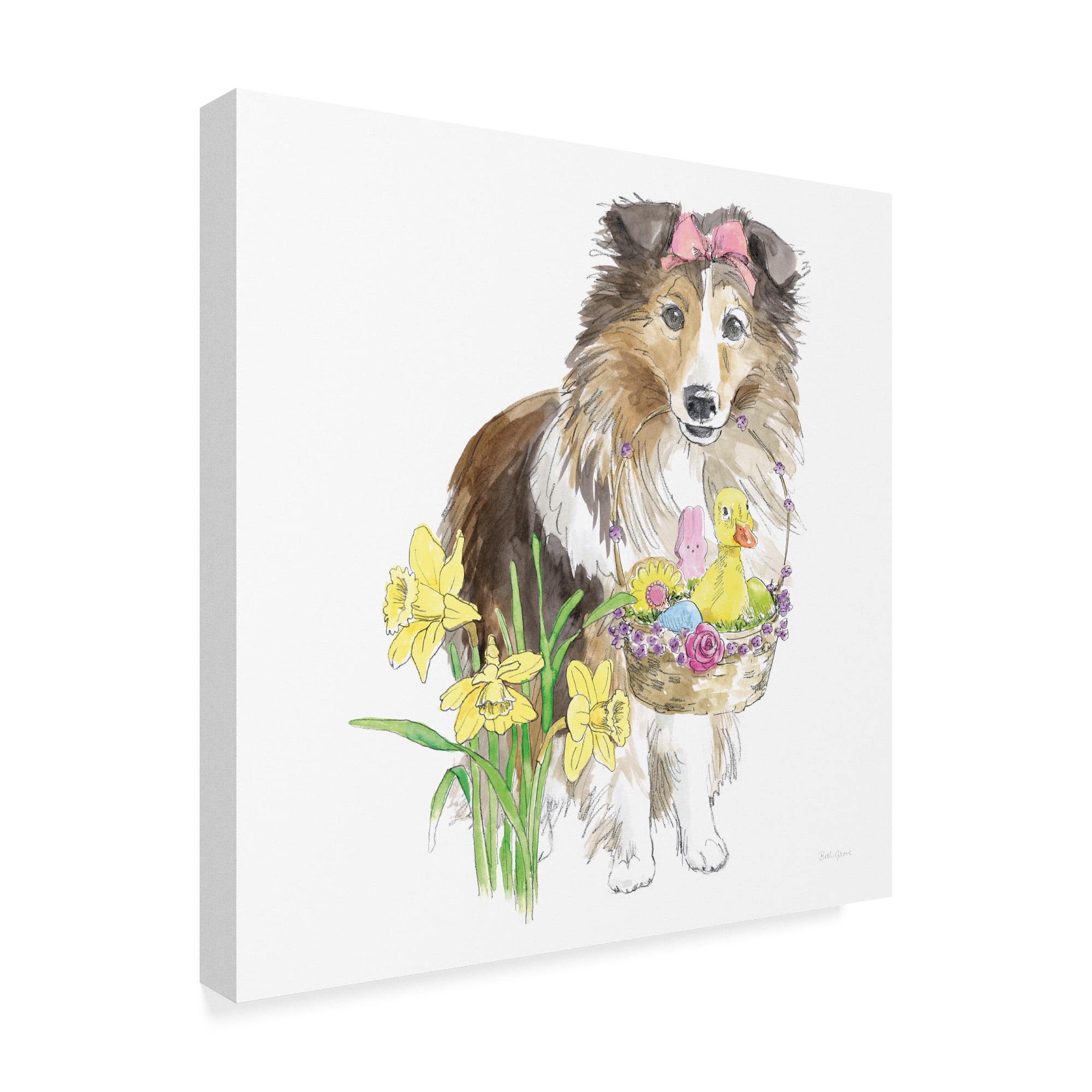 Trademark Fine Art 'Easter Pups II' Canvas Art by Beth Grove