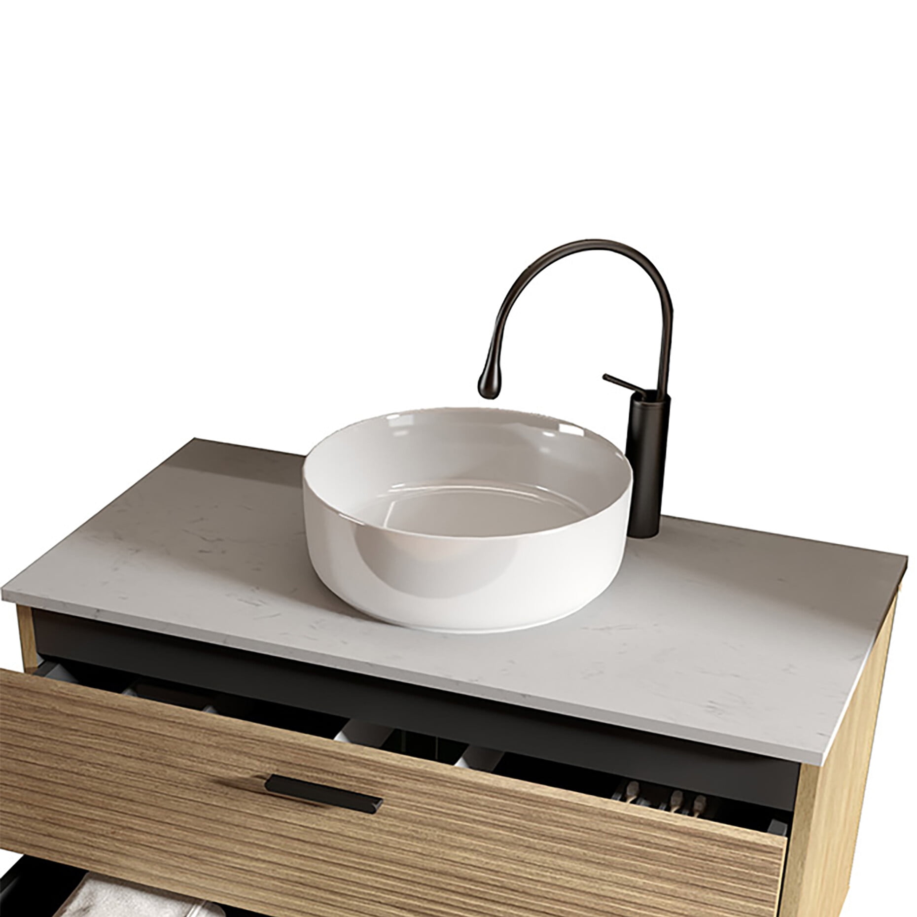 Premium Glossy White Ceramic Basin - Durable Kitchen/Bathroom Sink with Heat & Stain Resistance - Easy Clean Surface, Scratch-Resistant Design, Drain Not Included