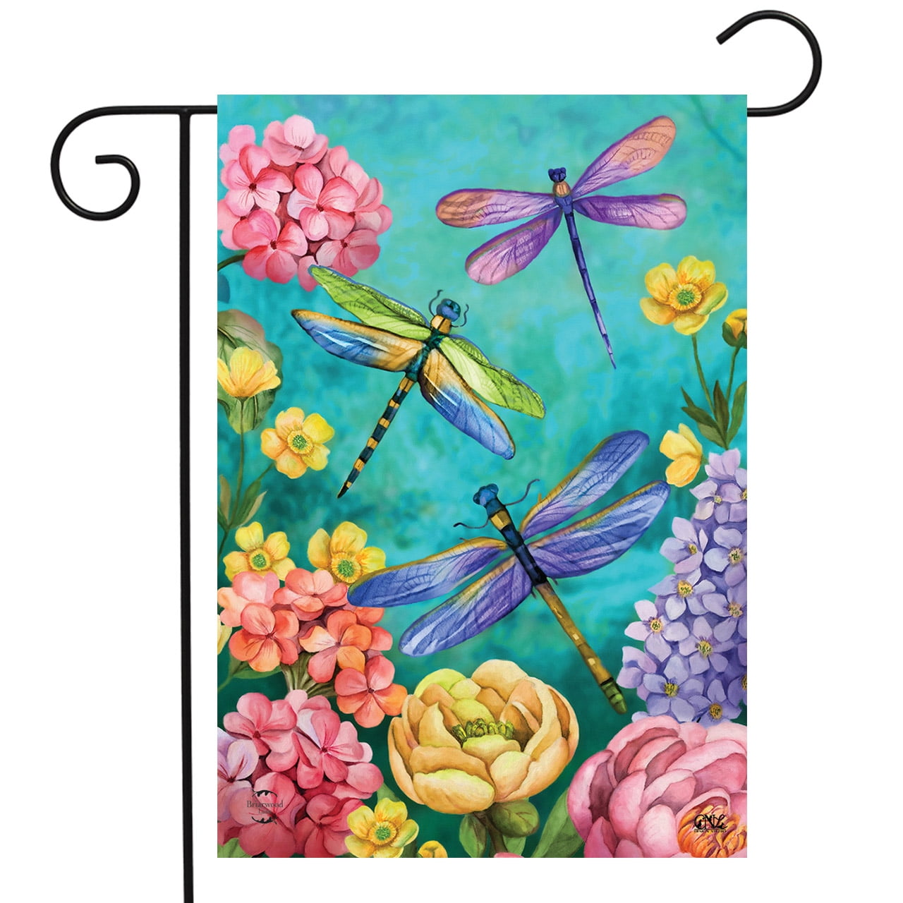 Dragonfly Garden Spring Garden Flag Floral 12.5