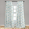 thumbnail image 5 of Ambesonne Orange Blue Curtains, Sailboat Seagull Fishes, Pair of 28"x63", Multicolor, 5 of 5