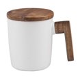 thumbnail image 1 of Taza de cerámica con tapa de madera y asa de madera, taza de café, taza de café sencilla, taza de leche de porcelana, taza de regalo, 350 ml, 1 of 4