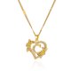 thumbnail image 1 of Zircon Flower Heart Initials Necklaces For Women Stainless Steel Heart Lover Gold Color Letter Chain Collar Necklace Jewelry, 1 of 5
