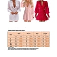 thumbnail image 2 of Bellella Robe Courte pour Femmes à Col en V, Mini-Robe à Manches Longues, Robe d'Été de Plage, Confortable, Couleur Unie, Rendez-Vous, Rose, M, 2 of 3