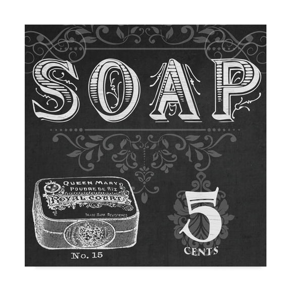 Trademark Fine Art 'Chalkboard Bath Signs I' Canvas Art by June Erica Vess