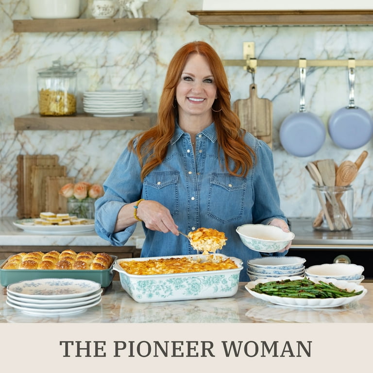 The Pioneer Woman Agatha Rectangular Baker with Platter Lid, 9