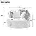 thumbnail image 2 of Swivel Accent Chair with 5 Movable Pillow,360 Degree Swivel Round Sofa Chair,Accent Barrel Chair for Living Room,Bedroom,Hotel,Grey, 2 of 7