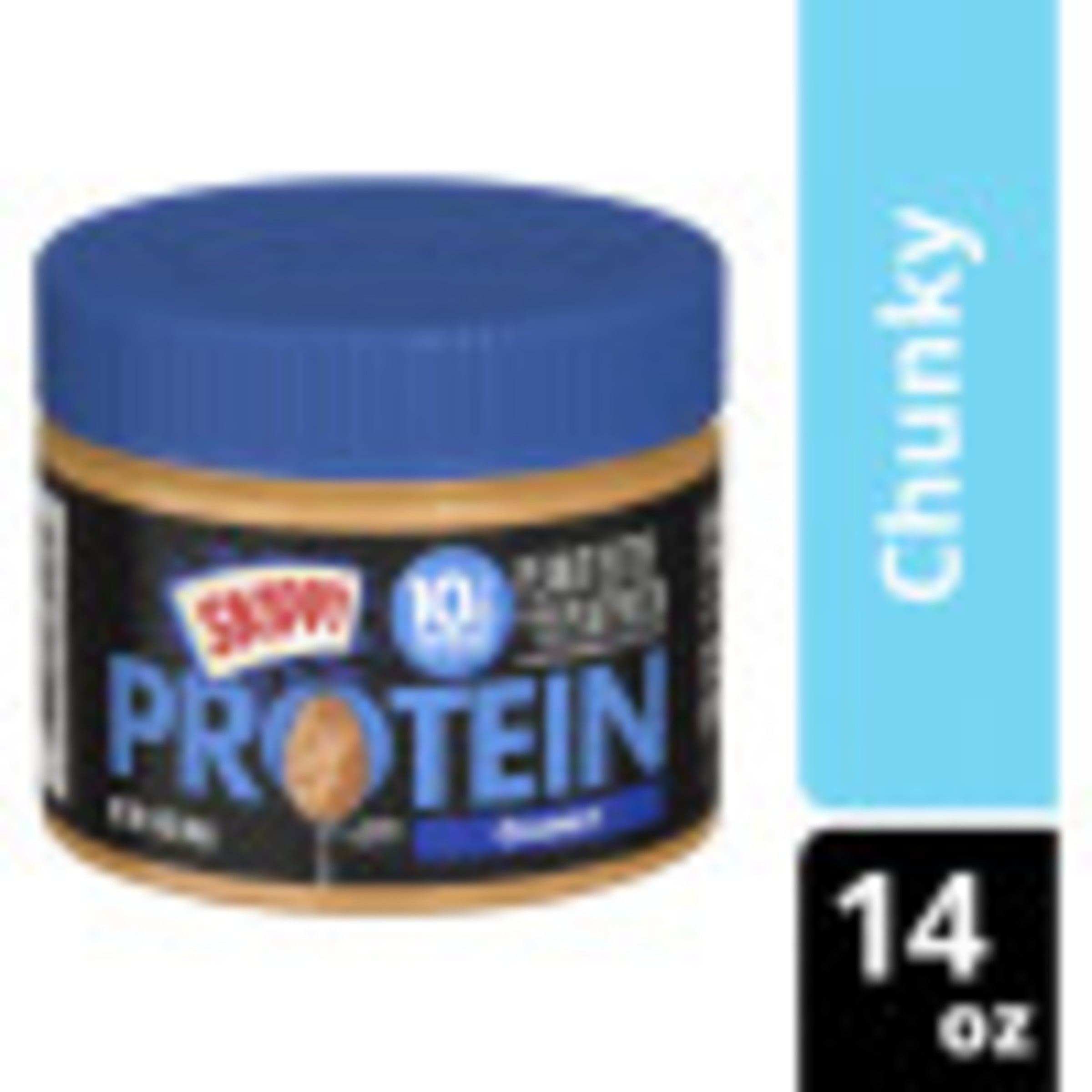SKIPPY Chunky Peanut Butter Blended with Plant Protein, 14 oz Jar