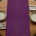 thumbnail image 5 of Purple Burlap Texture 108 Inch Table Runner, Farmhouse Vintage Purple Farmhouse Dresser Scarf Cotton & Linen Tablerunner for Dining/Kitchen Island/Holiday Party Décor 13" x 108", 5 of 9